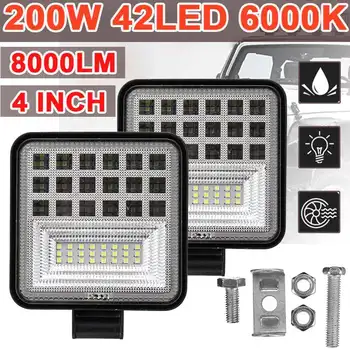 2PCS Car LED Work Lights 4 inch 200W 12-80V 4x4 Spotlight Waterproof for Driving Offroad Boat Car Tractor Truck SUV IP67
2PCS Car LED Work Lights 4 inch 200W 12-80V 4x4 Spotlight Waterproof for Driving Offroad Boat Car Tractor Truck SUV IP67