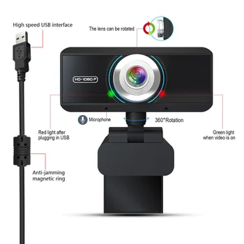 HD 1080P Computer Gaming Wide Angle Video Web Camera Built-in Microphone Desktop
HD 1080P Computer Gaming Wide Angle Video Web Camera Built-in Microphone Desktop