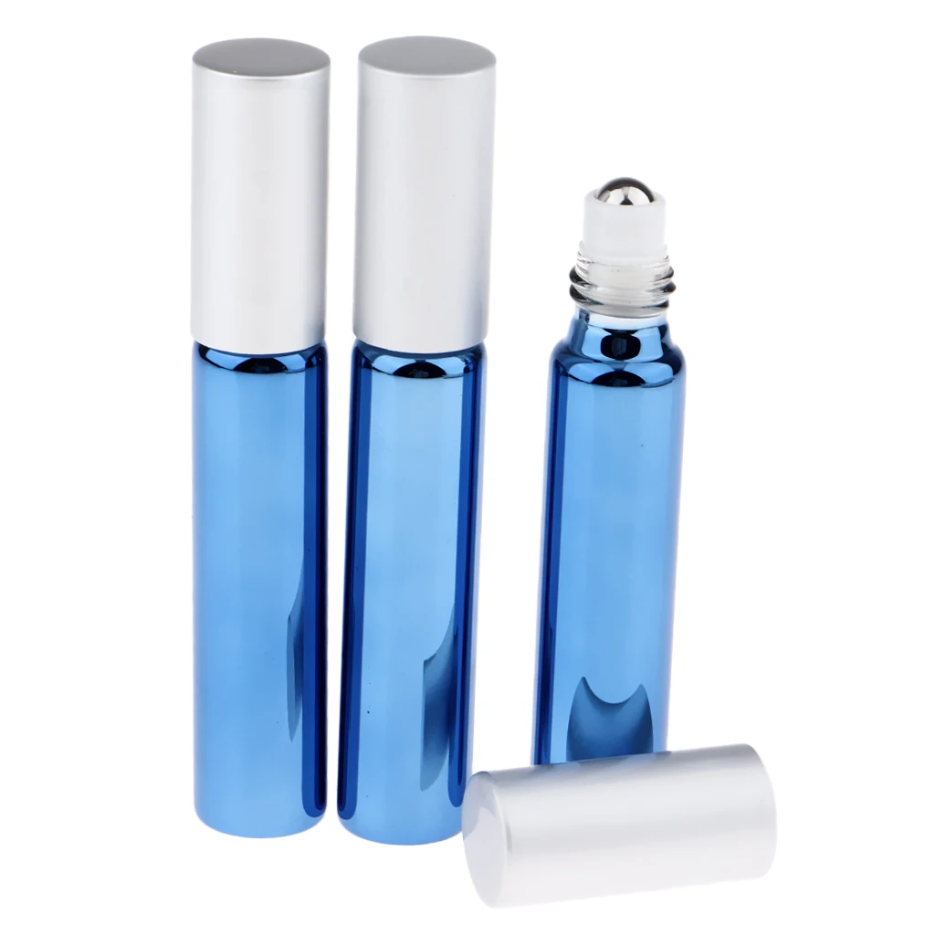 3pcs Empty Refillable Container Essential Oil Roller Bottles Vials 3pcs Empty Refillable Container Essential Oil Roller Bottles Vials