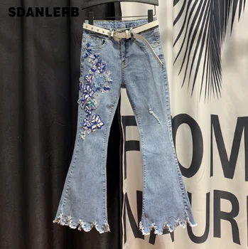 Flower Jeans Woman Diamond Beaded Jeans Women's 2020 Spring New Korean-Style High-Waist Village Burrs Ripped Denim Jean Pants
Flower Jeans Woman Diamond Beaded Jeans Women's 2020 Spring New Korean-Style High-Waist Village Burrs Ripped Denim Jean Pants