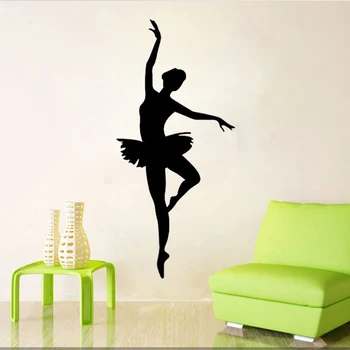 

Ballet Dancer Wall Sticker Ballerina Vinyl Art Murals Wall Decals Ballet Silhouette Girls Dance Decal Bedroom Decoration