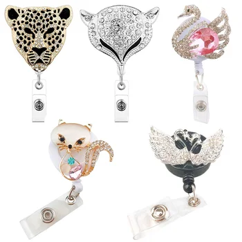 1pcs Creative Rhinestone Leopard/Fox/Swan Nurse Gift Medical Style Retractable Reel ID Badge Name Holder
1pcs Creative Rhinestone Leopard/Fox/Swan Nurse Gift Medical Style Retractable Reel ID Badge Name Holder