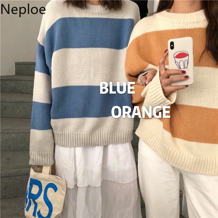 Neploe Korean New Contrast Color Striped Pullover Sweater 2019 Autumn Winter Women Jumpers Long Sleeve O-neck Pull Femme 54103
Neploe Korean New Contrast Color Striped Pullover Sweater 2019 Autumn Winter Women Jumpers Long Sleeve O-neck Pull Femme 54103