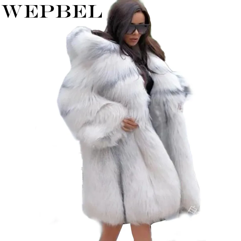 WEPBEL Women's Casual Long-Sleeved Hooded Faux Fur Long Cardigan Coat Winter Fashion Solid Color Warm Coat
WEPBEL Women's Casual Long-Sleeved Hooded Faux Fur Long Cardigan Coat Winter Fashion Solid Color Warm Coat