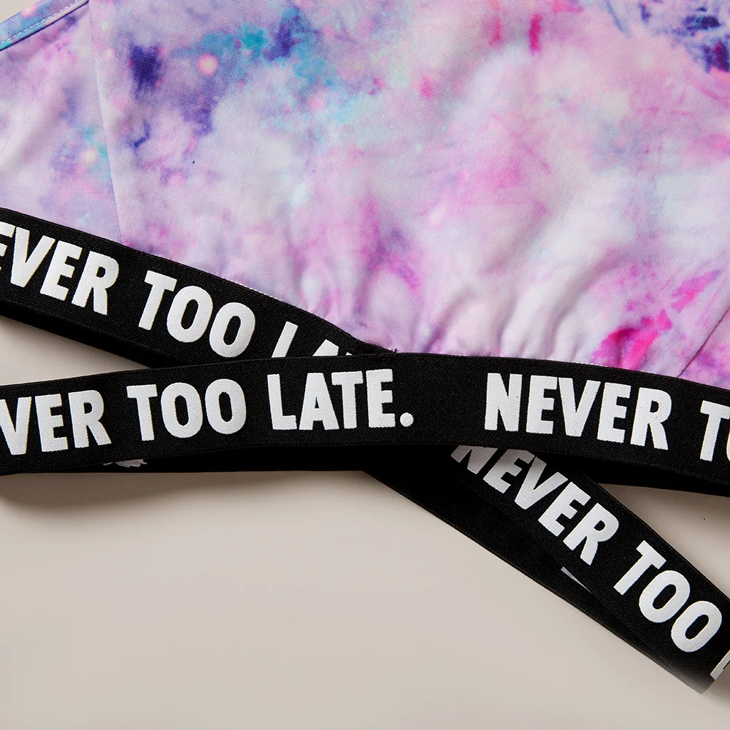 PatPat Summer New Kid Girl Tie Dye Letter Decor Tank Top 2pcs Suits PatPat Summer New Kid Girl Tie Dye Letter Decor Tank Top 2pcs Suits