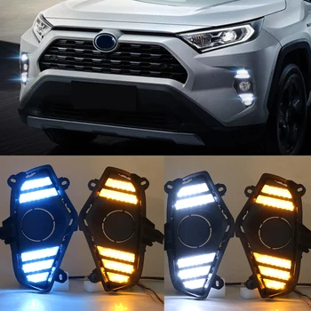 Car Flashing 1 Pair DRL LED Daytime Running Light Waterproof with flow Yellow Turn Signal Bumper For Toyota RAV4 2019 2020
Car Flashing 1 Pair DRL LED Daytime Running Light Waterproof with flow Yellow Turn Signal Bumper For Toyota RAV4 2019 2020