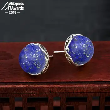 S925 Sterling Silver Poland 10*10mm Lapis Stud Earrings Huge Stone Earrings Antique shop lithuania Retro Chalcedony
S925 Sterling Silver Poland 10*10mm Lapis Stud Earrings Huge Stone Earrings Antique shop lithuania Retro Chalcedony