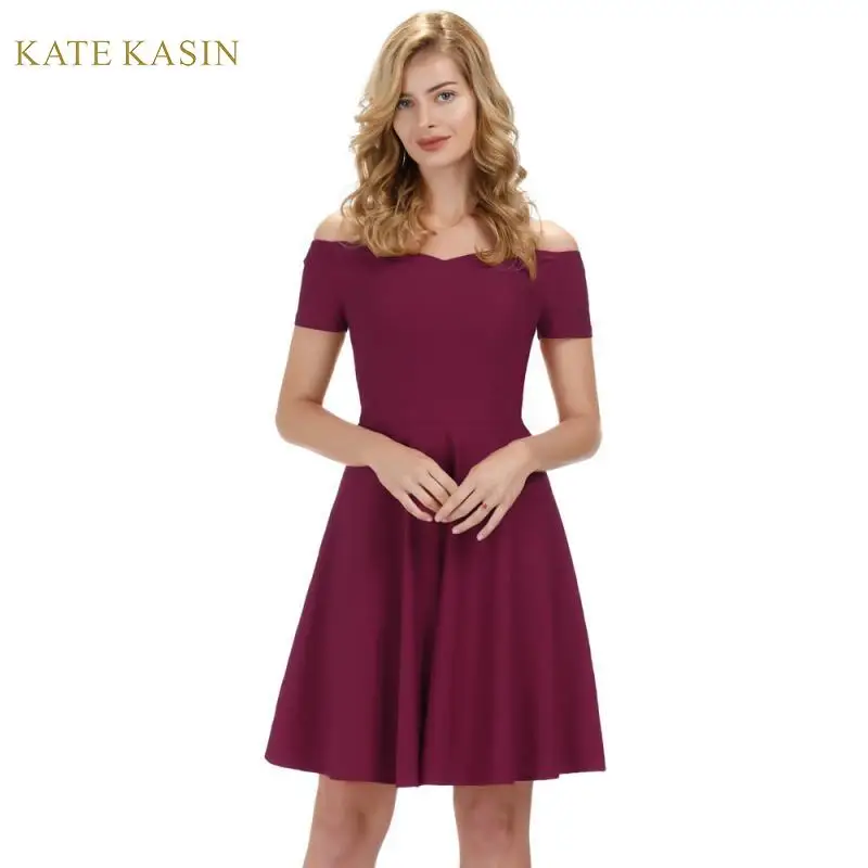 Kate Kasin Vintage Dress Women Solid Color Off Shoulder Pleated A-Line Swing Dresses Elegant Midi Evening Party Prom Gown 2019
Kate Kasin Vintage Dress Women Solid Color Off Shoulder Pleated A-Line Swing Dresses Elegant Midi Evening Party Prom Gown 2019
