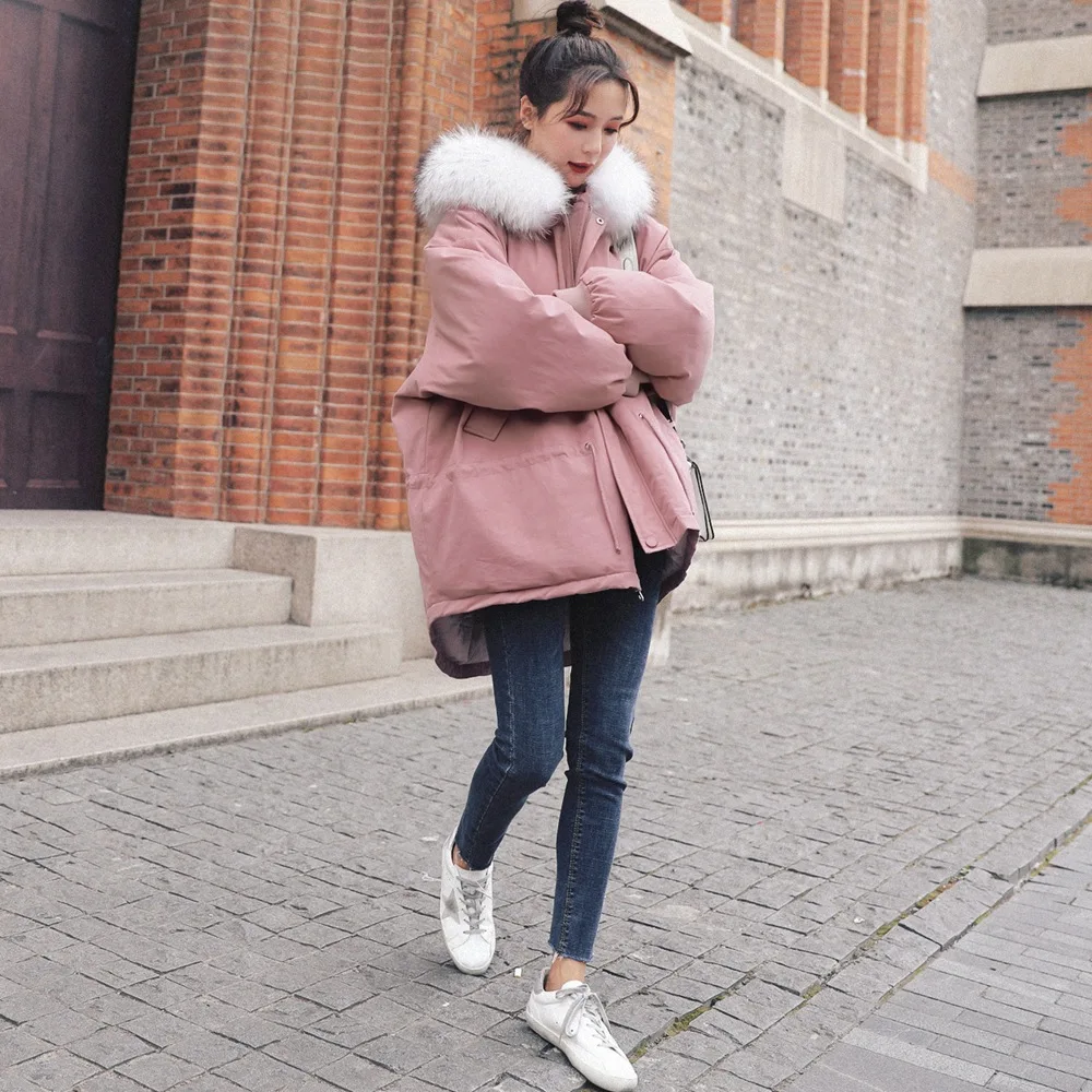 Cotton Coat Women's 2018 Winter New Style Korean-style Fashion Waist Hugging Slimming Hooded Large Fur Collar Cotton Overcoat
Cotton Coat Women's 2018 Winter New Style Korean-style Fashion Waist Hugging Slimming Hooded Large Fur Collar Cotton Overcoat
