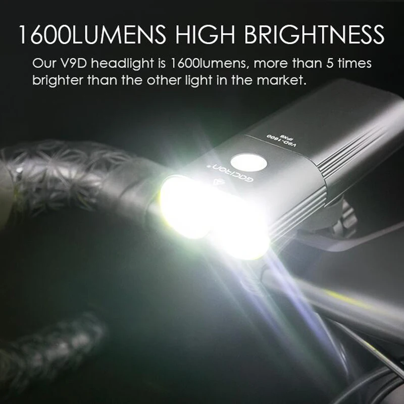 GACIRON 1600Lumens Bicycle Light 5000mah Power Bank Waterproof USB Rechargeable Bike Front Handlebar Cycling Light Flashlight
GACIRON 1600Lumens Bicycle Light 5000mah Power Bank Waterproof USB Rechargeable Bike Front Handlebar Cycling Light Flashlight