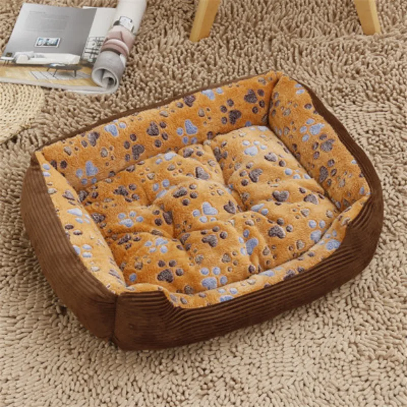 Pet Dog Bed High Quality Footprints Square Kennel Pet Cat Nest Large Medium And Small Sized Dog Mat Sofa Beds Mat Pet Supplies 
Pet Dog Bed High Quality Footprints Square Kennel Pet Cat Nest Large Medium And Small Sized Dog Mat Sofa Beds Mat Pet Supplies