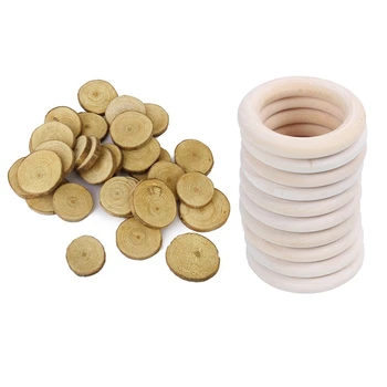 Wood Log Slices Discs 30Pcs 3-4CM for DIY Crafts Wedding Centerpieces & 10x Natural Wooden Rings, Diameter 50mm
Wood Log Slices Discs 30Pcs 3-4CM for DIY Crafts Wedding Centerpieces & 10x Natural Wooden Rings, Diameter 50mm