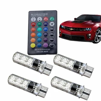 20pcs/lot T10 RGB SMD5050 6leds Car Dome Reading Light Wedge Lamp 194 168 Automobiles with Remote Control W5W 12V include batter 
20pcs/lot T10 RGB SMD5050 6leds Car Dome Reading Light Wedge Lamp 194 168 Automobiles with Remote Control W5W 12V include batter