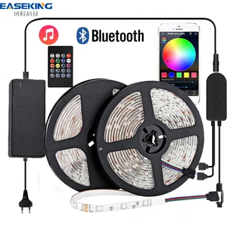 Easeking LED Strip 10M Bluetooth 5050 RGB LED Stripe 12V 24V Waterproof LED Lights for Room Remote Control Luces LED
Easeking LED Strip 10M Bluetooth 5050 RGB LED Stripe 12V 24V Waterproof LED Lights for Room Remote Control Luces LED