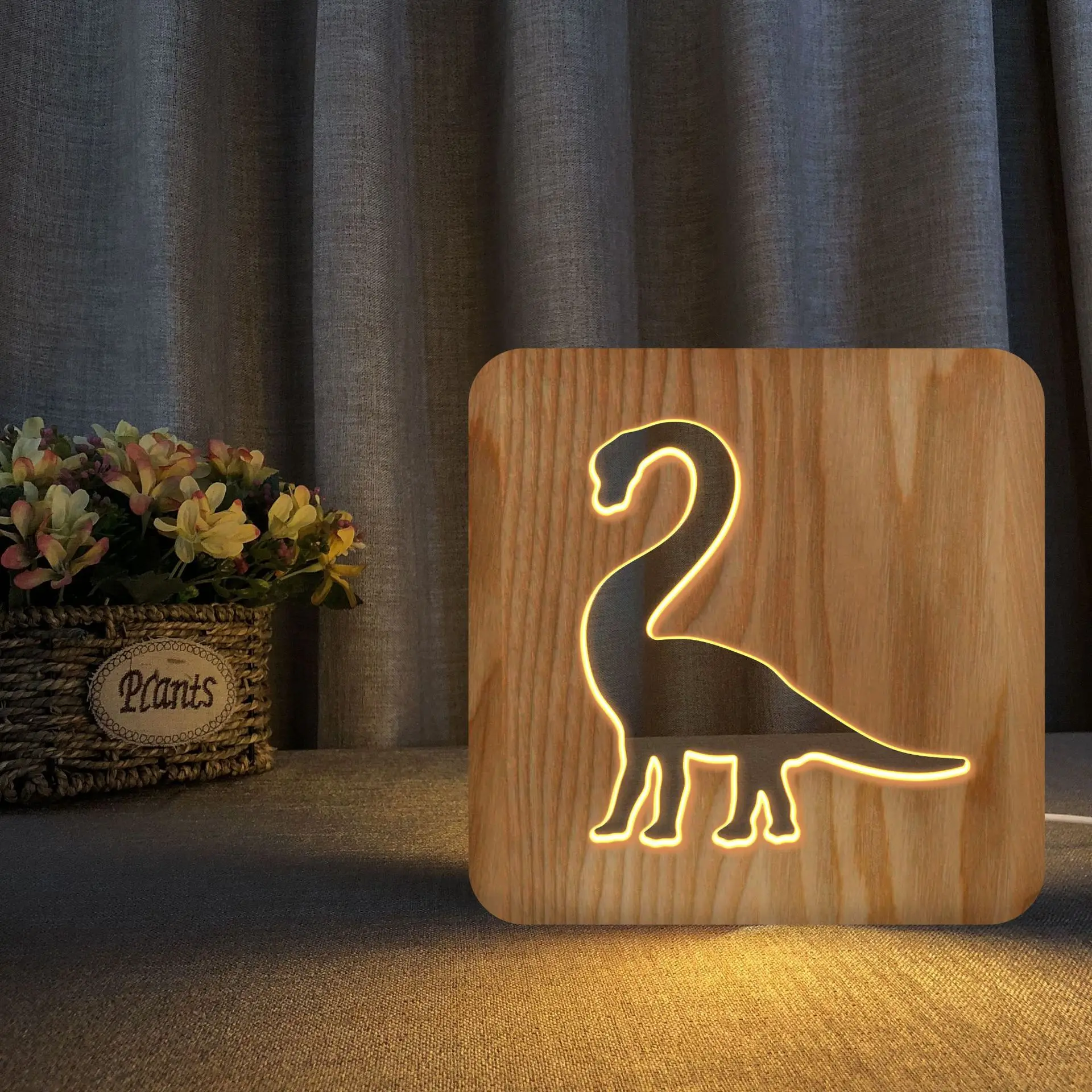 Animal World Dinosaur Shape Wood Table Lamp Children's Room Decoration Creative USB Night Light Christmas Lights Indoor
Animal World Dinosaur Shape Wood Table Lamp Children's Room Decoration Creative USB Night Light Christmas Lights Indoor