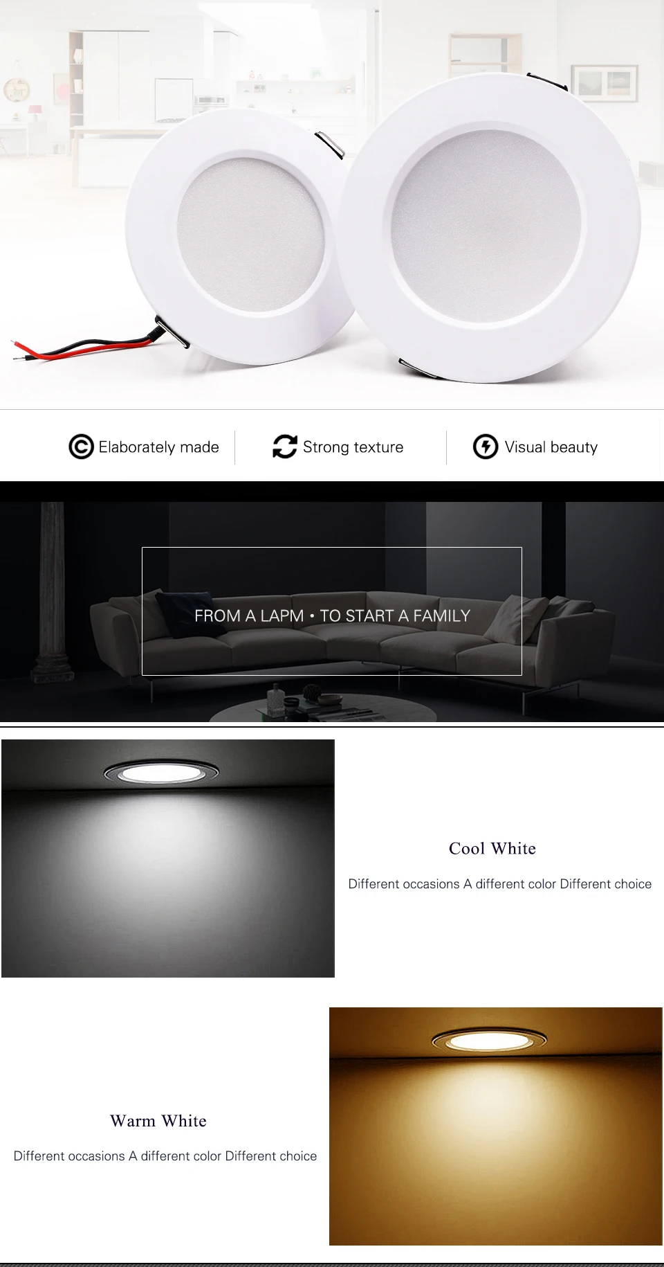 Lqsci LED Downlight 3W 5W 7W 9W 12W 15W Round Recessed Lamp 220V 230V 240V Led Bulb Bedroom Kitchen Indoor LED Spot Lighting
