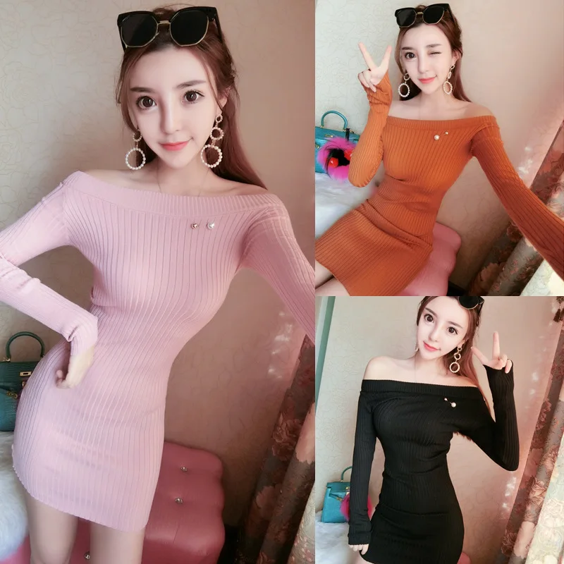 2019 Autumn And Winter New Style Korean-style Versatile Long Sleeve off-Shoulder Knit Base Sheath Knitted Sweater Dress
2019 Autumn And Winter New Style Korean-style Versatile Long Sleeve off-Shoulder Knit Base Sheath Knitted Sweater Dress