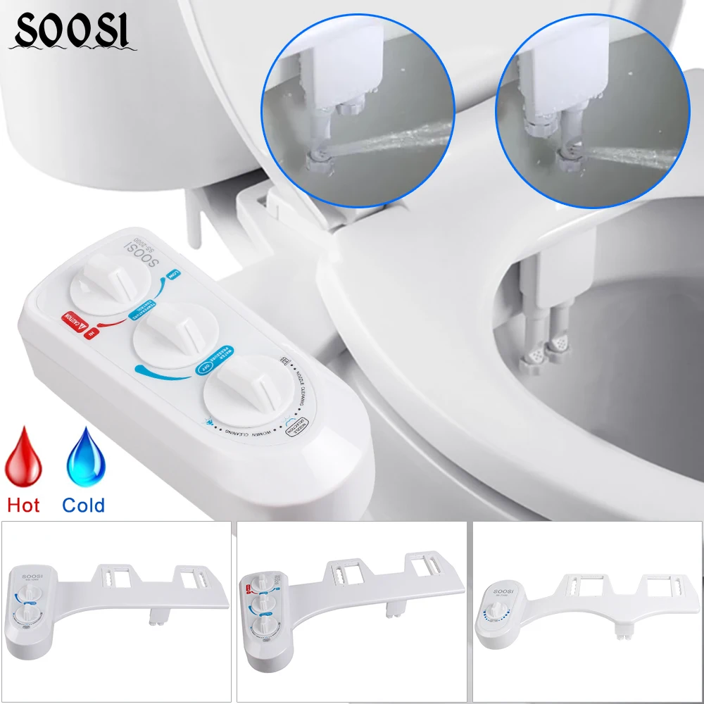 SOOSI Non-Electric Bidet Toilet Seat Attachment with Dual Self Cleaning Nozzle practical Muslim washing Mechanical bidet sprayer
SOOSI Non-Electric Bidet Toilet Seat Attachment with Dual Self Cleaning Nozzle practical Muslim washing Mechanical bidet sprayer