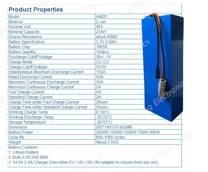 Top 2000W 48V 20AH Electric Bike Battery 48V 20AH E-bike Battery 48V 1500W Lithium Battery With 50A BMS and 5A Charger Free Tax 2