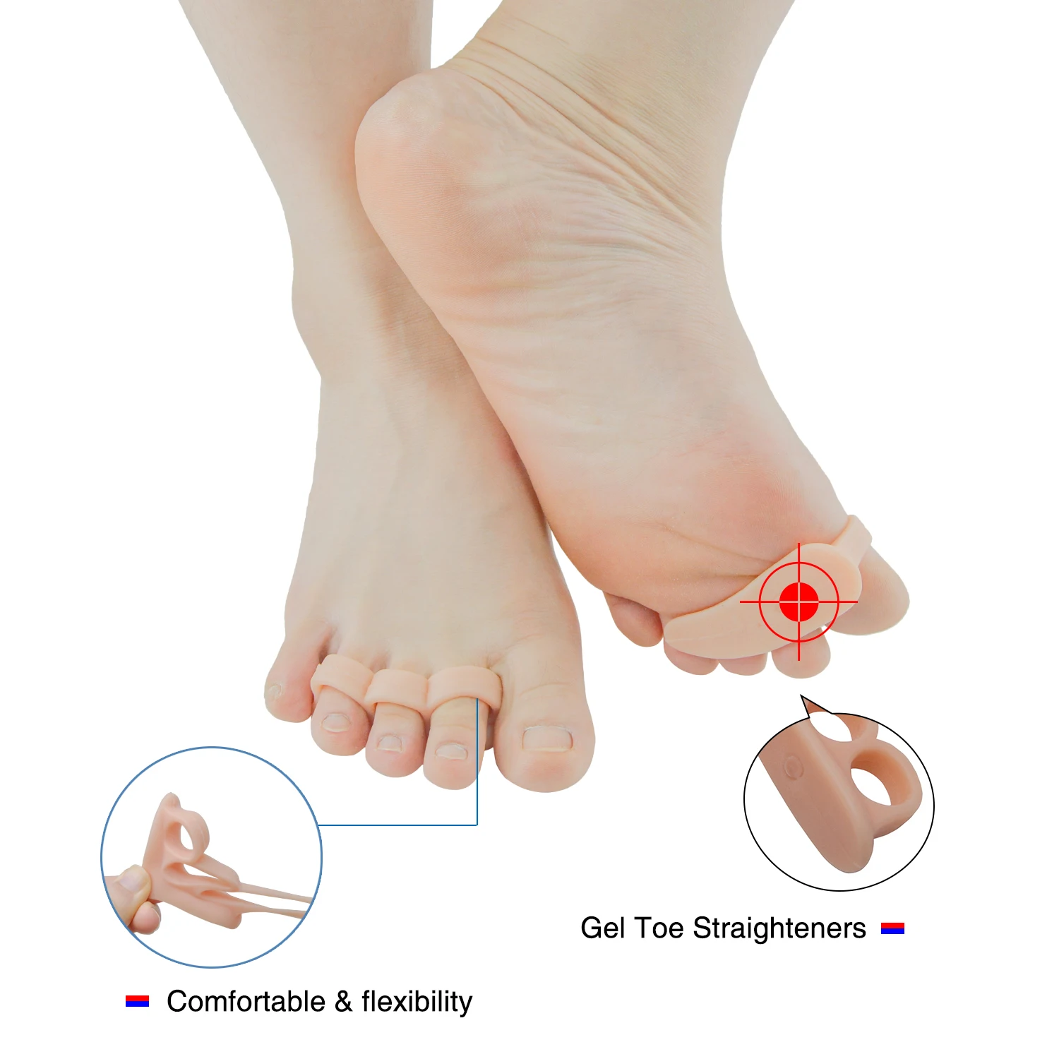 2Pcs Silicone Gel Toe Separator Straightener Correctors Feet Care Tools Bunion Hallux Valgus Pain Relief Z56301 | Красота и здоровье