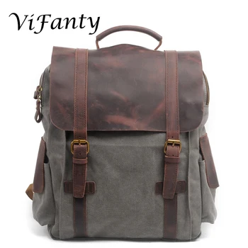 Retro Canvas Leather backpack School Travel Backpack Rucksack 15 inch Laptop Bag
Retro Canvas Leather backpack School Travel Backpack Rucksack 15 inch Laptop Bag