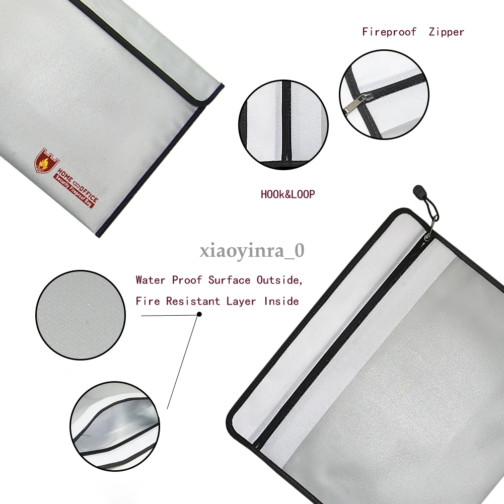 Fashion Fireproof Water Resistant Money Bag Envelope Safe Document