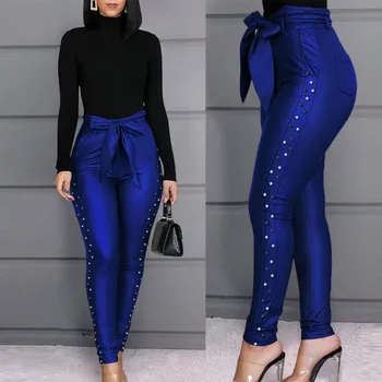 High Waist Pants Office Ladies Fashion Skinny Elegant with Waist Belt Slim Elastic Troursers Classy Modest Women Female New 2020
High Waist Pants Office Ladies Fashion Skinny Elegant with Waist Belt Slim Elastic Troursers Classy Modest Women Female New 2020