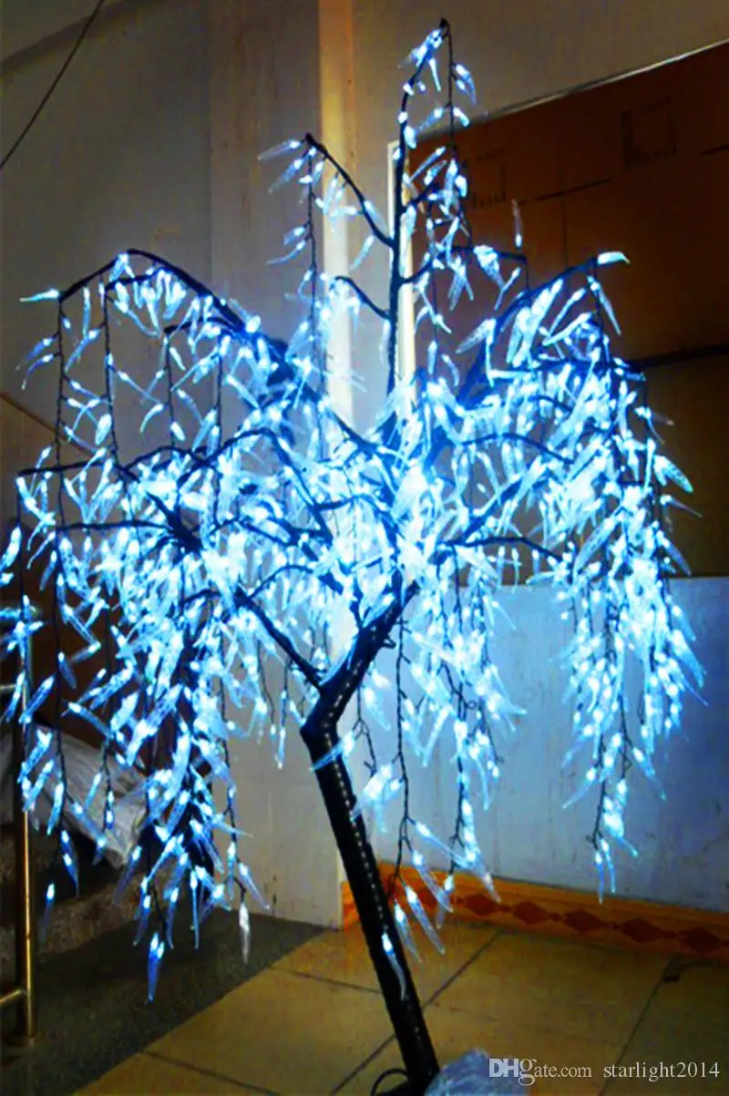 LED Artificial Willow Weeping Tree Light Outdoor Use LEDs 1.8m/6ft Height Rainproof Christmas Decoration Tree White