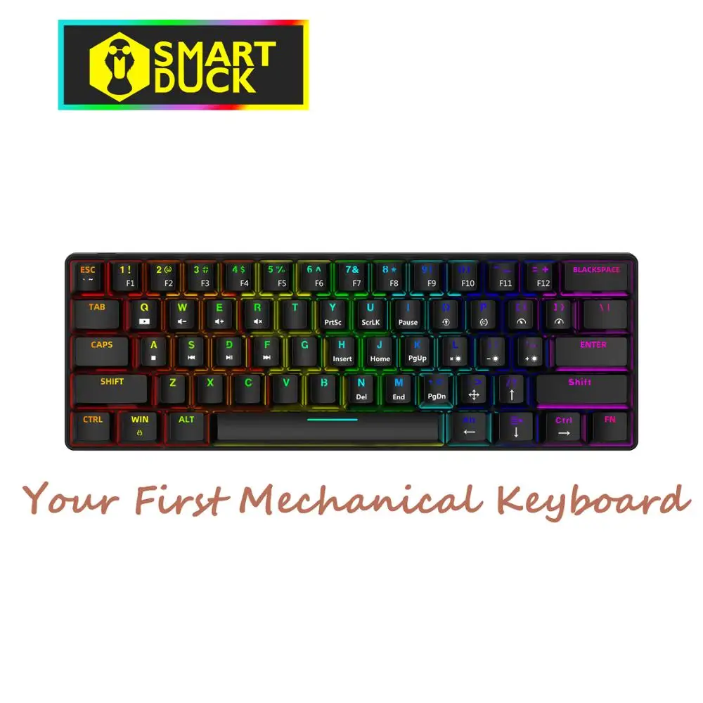 TBKB×Smart Duck 61 Keys Wired Mechanical Keyboard Red Black Brown Blue Switch Options RGB For PC Laptop RU US
TBKB×Smart Duck 61 Keys Wired Mechanical Keyboard Red Black Brown Blue Switch Options RGB For PC Laptop RU US