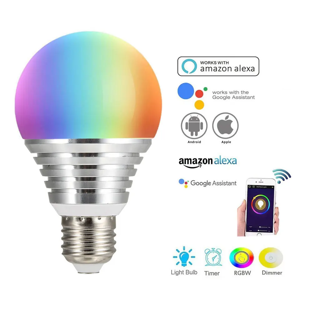 10W E27 E14 B22 LED Smart Bulb WIFI APP Remote Voice Control Lamp Compatible Alexa Google Home Dimmable Timing Color Changeable
10W E27 E14 B22 LED Smart Bulb WIFI APP Remote Voice Control Lamp Compatible Alexa Google Home Dimmable Timing Color Changeable