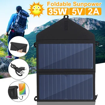 Foldable 35W Solar panel 5V Sun power Polysilicon Highly efficient Solar Cells USB Waterproof for Backpack Camping Hiking
Foldable 35W Solar panel 5V Sun power Polysilicon Highly efficient Solar Cells USB Waterproof for Backpack Camping Hiking