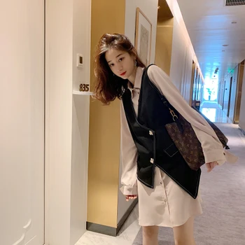 Korean Loose 2 Piece Set Fashion Vest Plus Size Two Piece Outfits Full Sleeve Blouse Casual Clothing Artistic Knee-length Woman
Korean Loose 2 Piece Set Fashion Vest Plus Size Two Piece Outfits Full Sleeve Blouse Casual Clothing Artistic Knee-length Woman