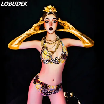 Women Night Club DJ Pole Dance Team Costume Sexy Leopard Bikini Gloves Hat Stage Outfit Bar Party Show DJ Singer Performance Set
Women Night Club DJ Pole Dance Team Costume Sexy Leopard Bikini Gloves Hat Stage Outfit Bar Party Show DJ Singer Performance Set