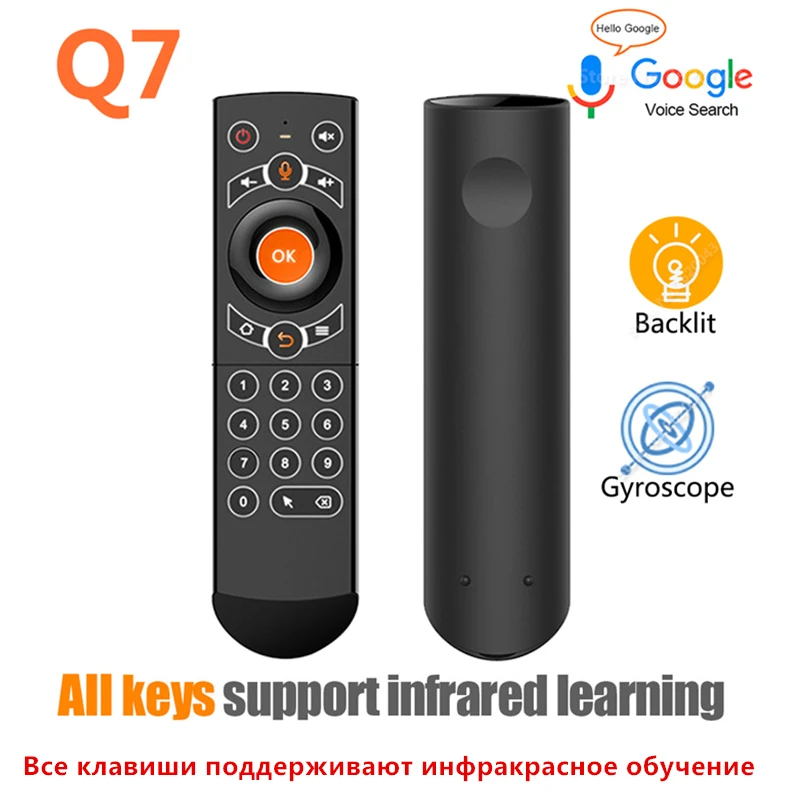 NEW Q7 Backlit Gyro Wireless Air Mouse 2.4G Smart Voice Remote Control IR Learning for Ugoos X3pro plus Android TV Box vs G21Pro
NEW Q7 Backlit Gyro Wireless Air Mouse 2.4G Smart Voice Remote Control IR Learning for Ugoos X3pro plus Android TV Box vs G21Pro