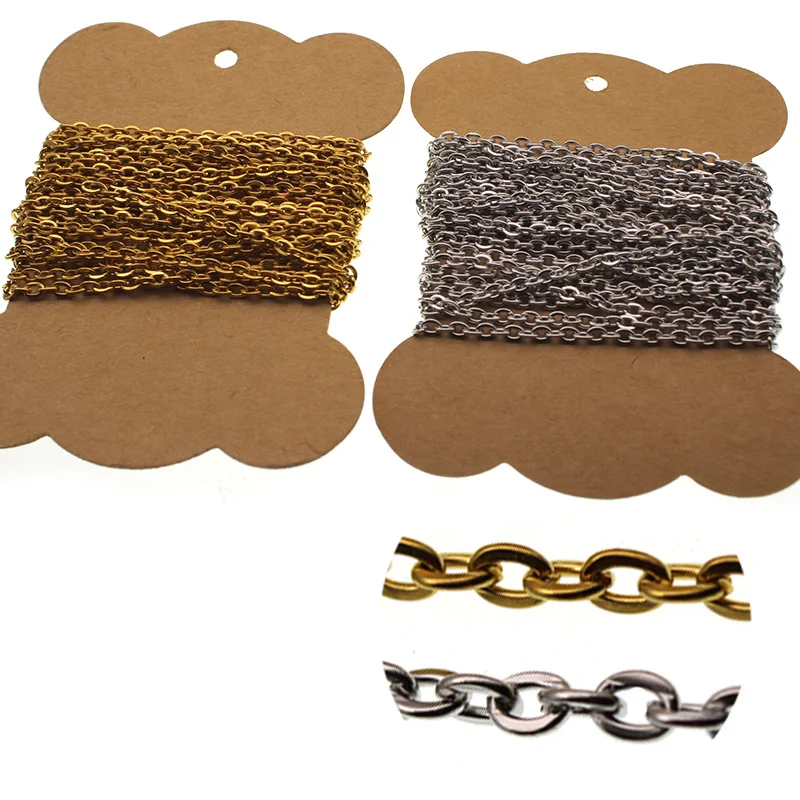 5 Meter Gold Stainless Steel Link Chain Bulk Necklace Extender Twisted Cross Chains for Necklace Jewelry Accessories DIY Making
5 Meter Gold Stainless Steel Link Chain Bulk Necklace Extender Twisted Cross Chains for Necklace Jewelry Accessories DIY Making