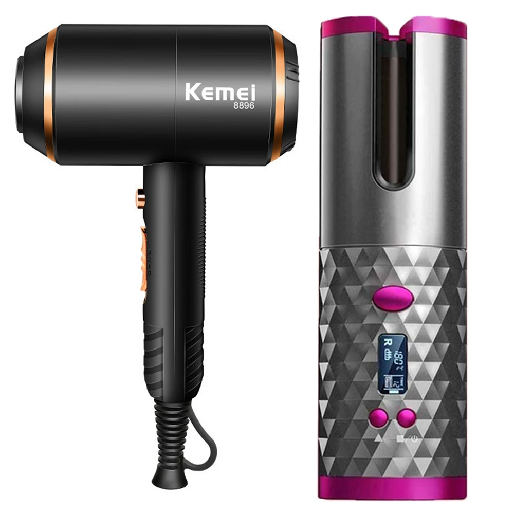 Cordless Automatic Rotating Ceramic Hair Curler Cordless Curling Iron Roller LED Display Temperature Adjustable Anion Hair Dryer
Cordless Automatic Rotating Ceramic Hair Curler Cordless Curling Iron Roller LED Display Temperature Adjustable Anion Hair Dryer