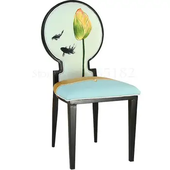 New Chinese style dining table chair modern hotel restaurant box home backrest classical iron art creative banq 
New Chinese style dining table chair modern hotel restaurant box home backrest classical iron art creative banq