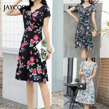 JAYCOSIN Dress Women Plus Size V Collar Printed Women's Dresses Ladies Slim Fit Short Sleeve Sundress Knee-Length Dresses 2020 D
JAYCOSIN Dress Women Plus Size V Collar Printed Women's Dresses Ladies Slim Fit Short Sleeve Sundress Knee-Length Dresses 2020 D