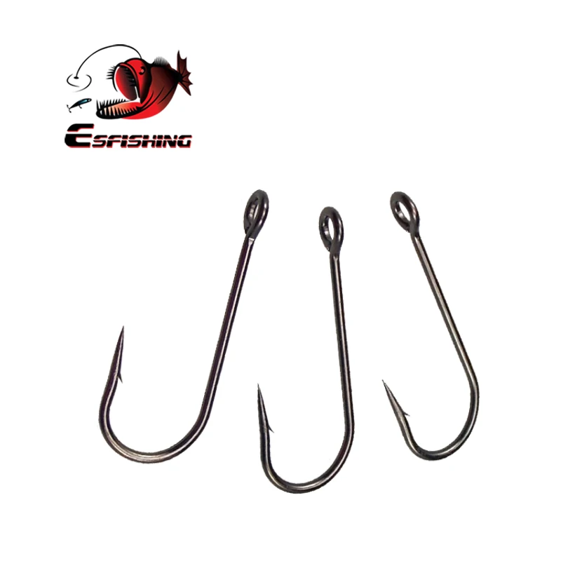 ESFISHING крючок с зазубриной рыболовный из углеродистой стали одиночные крючки