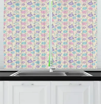 Eggshell and Pastel Kitchen Curtains Romantic Pattern with Colorful Abstract Spring Garden Flowers Blossom Window Drapes
Eggshell and Pastel Kitchen Curtains Romantic Pattern with Colorful Abstract Spring Garden Flowers Blossom Window Drapes