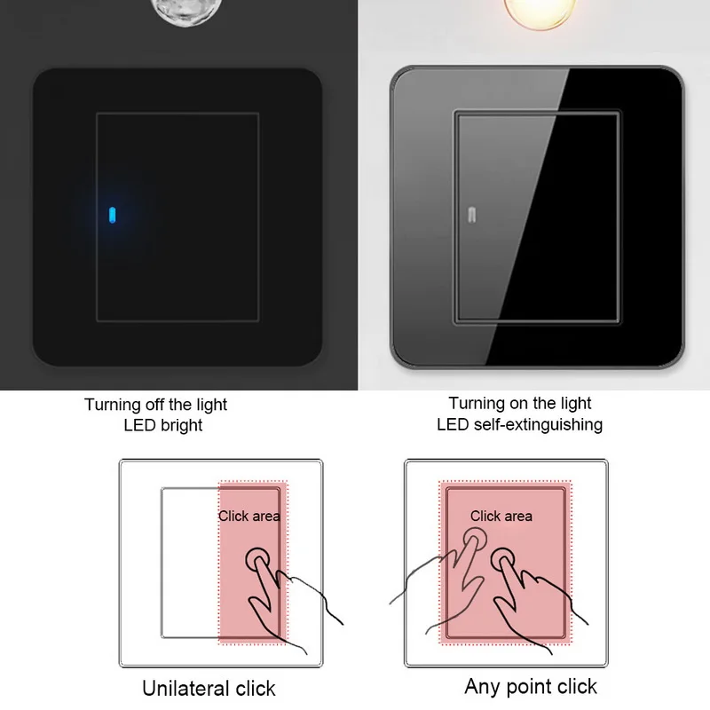 1/2/3/4 Gang 1/2 Way Light Switch EU/UK Standard Smart Wireless Switch Touch Push Panel With LED Indicator Smart Light Switch
1/2/3/4 Gang 1/2 Way Light Switch EU/UK Standard Smart Wireless Switch Touch Push Panel With LED Indicator Smart Light Switch