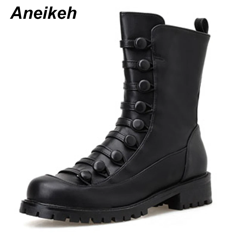 Aneikeh 2020 New Boots Women Mid-Calf Boots for Women Motorcycle Boots Square Heels Rome Riding, Equestrian zapatos de mujer
Aneikeh 2020 New Boots Women Mid-Calf Boots for Women Motorcycle Boots Square Heels Rome Riding, Equestrian zapatos de mujer