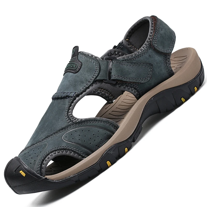Mens Sandals High Quality Full Grain Cowhide Leather Sandals Men Summer Beach Sandals Blue Khaki Brown Sandalias Hombre
Mens Sandals High Quality Full Grain Cowhide Leather Sandals Men Summer Beach Sandals Blue Khaki Brown Sandalias Hombre