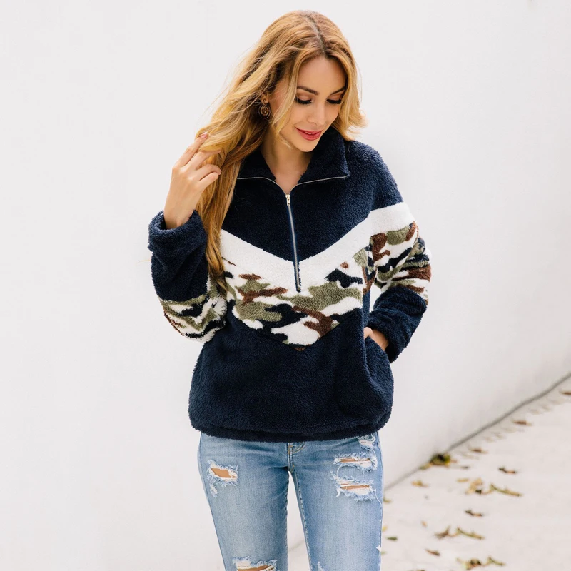 New 2020 Camouflage Patchwork Zipper Sweatshirt Autumn Winter Loose Hoodies Women Clothes Long Sleeve Keep Warm Top Casual Coats
New 2020 Camouflage Patchwork Zipper Sweatshirt Autumn Winter Loose Hoodies Women Clothes Long Sleeve Keep Warm Top Casual Coats