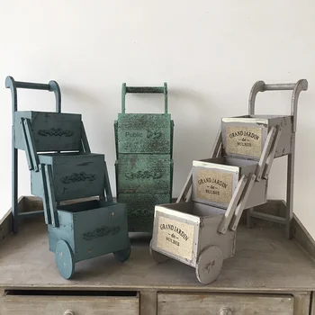 Old American country solid wood mini trolley garden groceries succulent flower ladder window desktop decoration
Old American country solid wood mini trolley garden groceries succulent flower ladder window desktop decoration