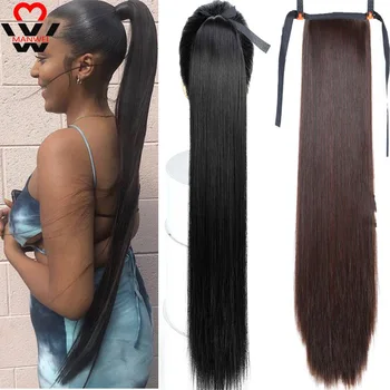 MANWEI Straight Hair Extensions Synthetic High Temperature Silk Straight Ponytail Hair Blonde Brown Black for Women
MANWEI Straight Hair Extensions Synthetic High Temperature Silk Straight Ponytail Hair Blonde Brown Black for Women