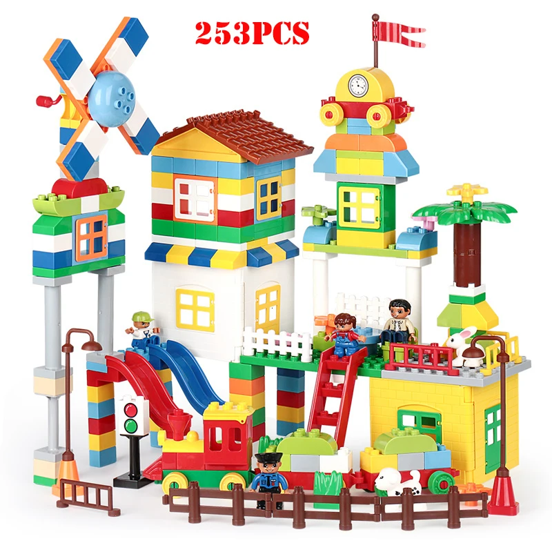 253Pcs Big Size Building Blocks Animal Figures Kids Brick Toys Amusement Park Windmill House Compatible Legoings Brick For Child
253Pcs Big Size Building Blocks Animal Figures Kids Brick Toys Amusement Park Windmill House Compatible Legoings Brick For Child