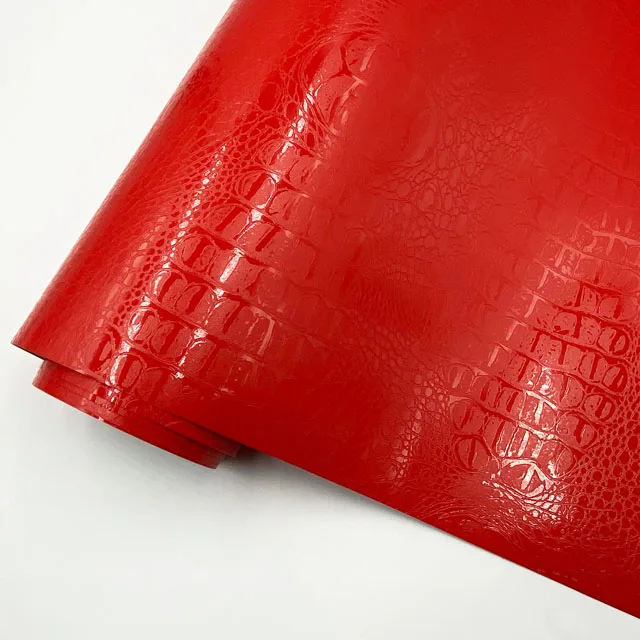 

Red Crocodile Leather Grain Texture Vinyl Car Wrap Sticker Decal Film Adhesive Sticker Interior Car Styling Covering Wrapping