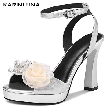 Karinluna New Arrivals Brand Design High Heels Crystals Flower ankle-strao Summer Skin Sandals women's Shoes Woman
Karinluna New Arrivals Brand Design High Heels Crystals Flower ankle-strao Summer Skin Sandals women's Shoes Woman
