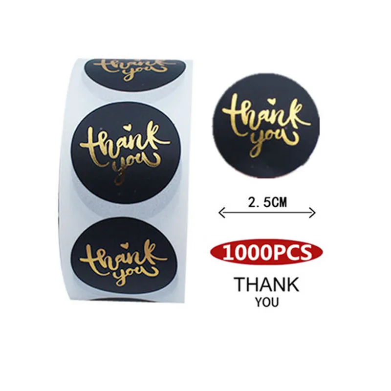 New 1000pcs Black Gold Foil Thank You Stickers 1'' for Handmade Seal Labels Envelope Packaging Birthday Party Favors Stationery
New 1000pcs Black Gold Foil Thank You Stickers 1'' for Handmade Seal Labels Envelope Packaging Birthday Party Favors Stationery